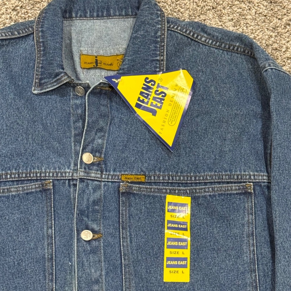 VTG 90s Jeans East Denim Chore Coat Jacket Mens Large Retro Hip Hop Workwear NWT - Picture 3 of 8
